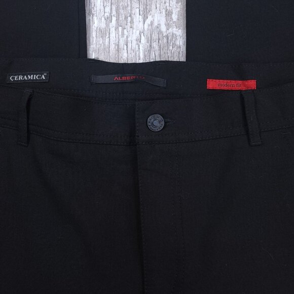 Alberto Mens Stone Dress Pants Size 42x32 Black Modern Fit Ceramica Straight Leg - Picture 6 of 9